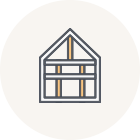 家の骨組みのアイコン